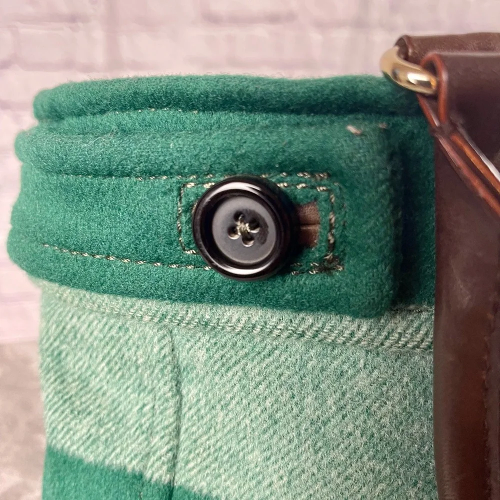 One Day Sale Rare Kate Spade Beantown Green Stripe Quin Handbag - Picture 6 of 17